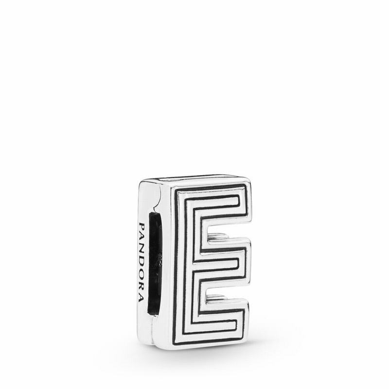 Pandora Reflexions™ Letter E Clip Charm Clearance NZ, Sterling Silver (526087-EYC)